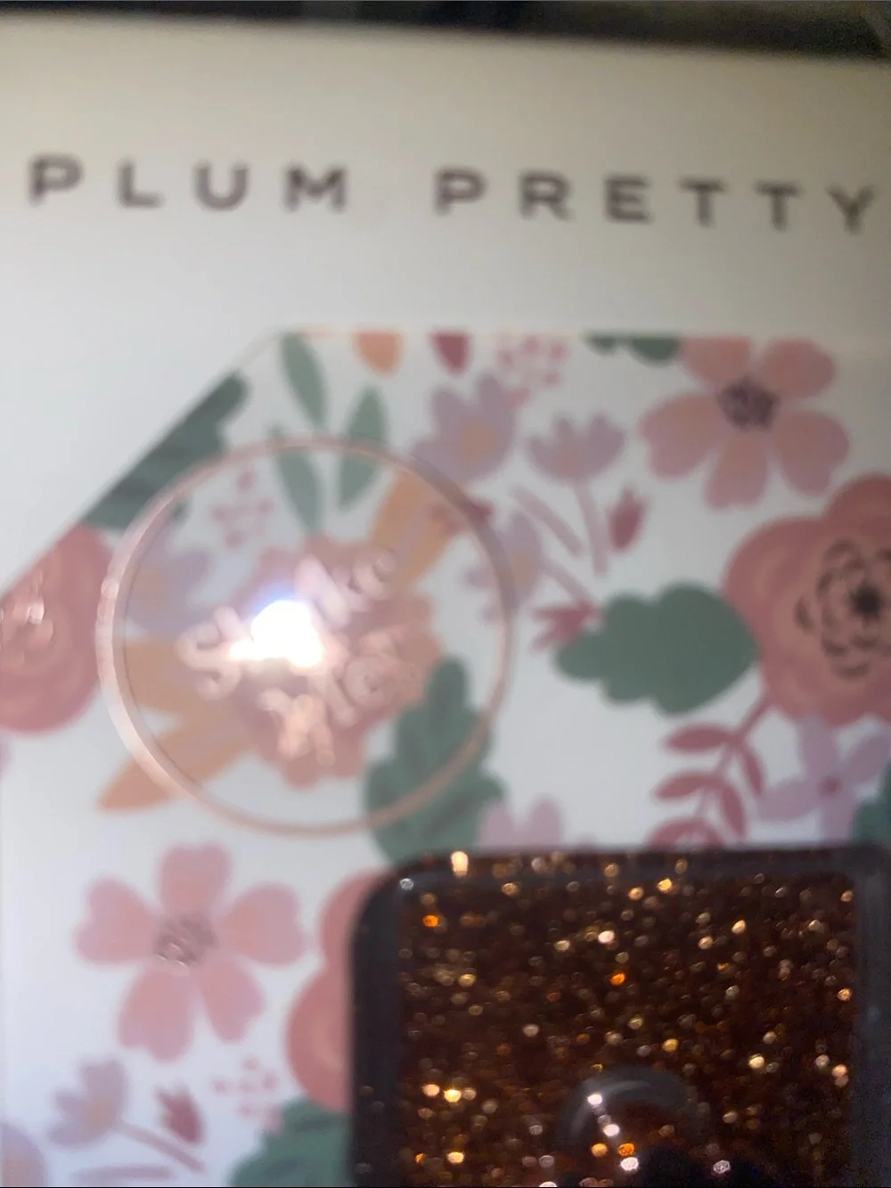 Plum Pretty Sugar Rose Gold Glitter Phone Ring Holder & Kickstand